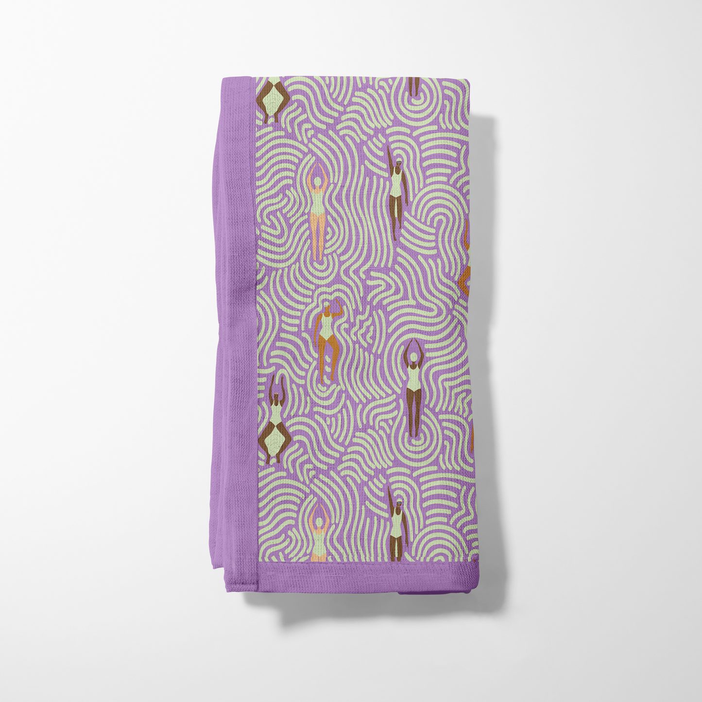 Swimmers in Summer in Mauve Lime Napkin