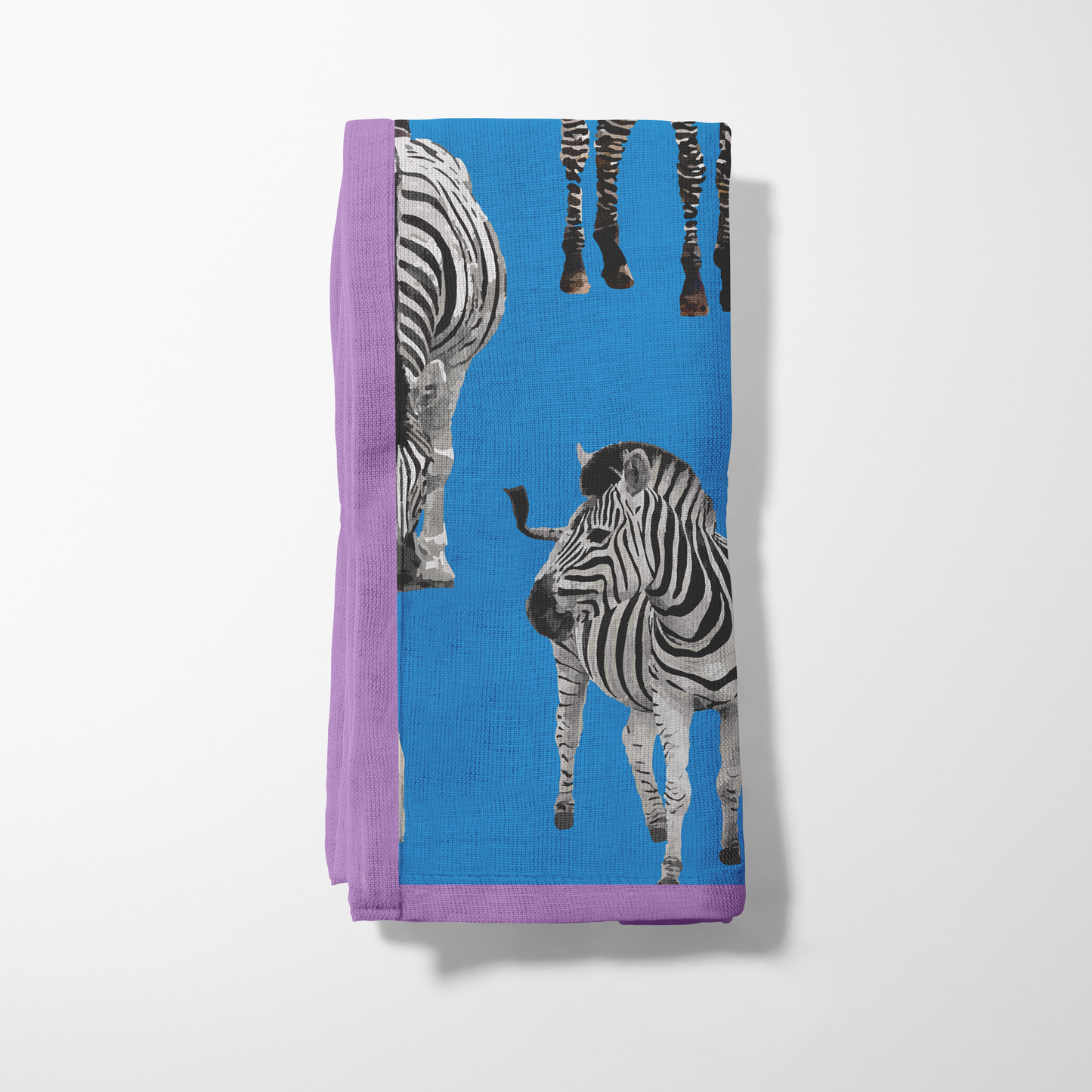 Zias Zebras Napkin in Cerulean Mauve