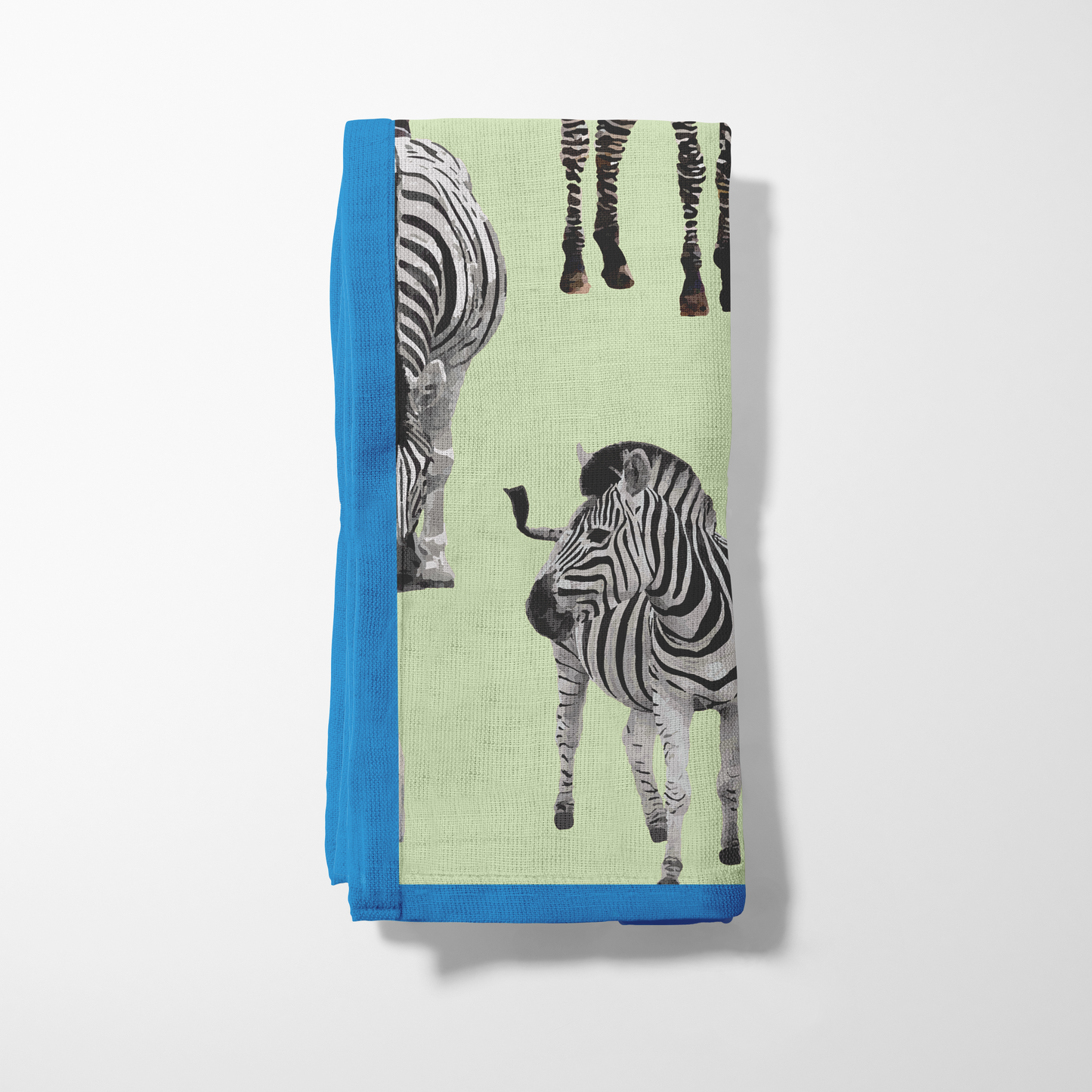 Zias Zebras Napkin in Lime Cerulean