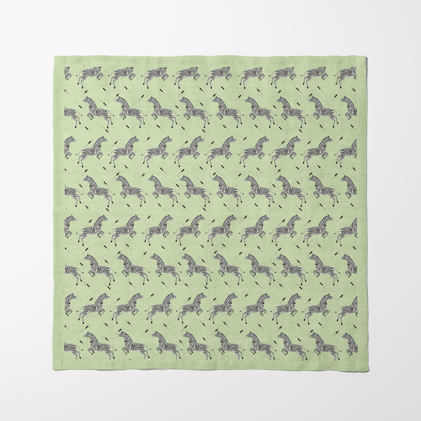 Leaping Zebras Napkin in Lime Cream