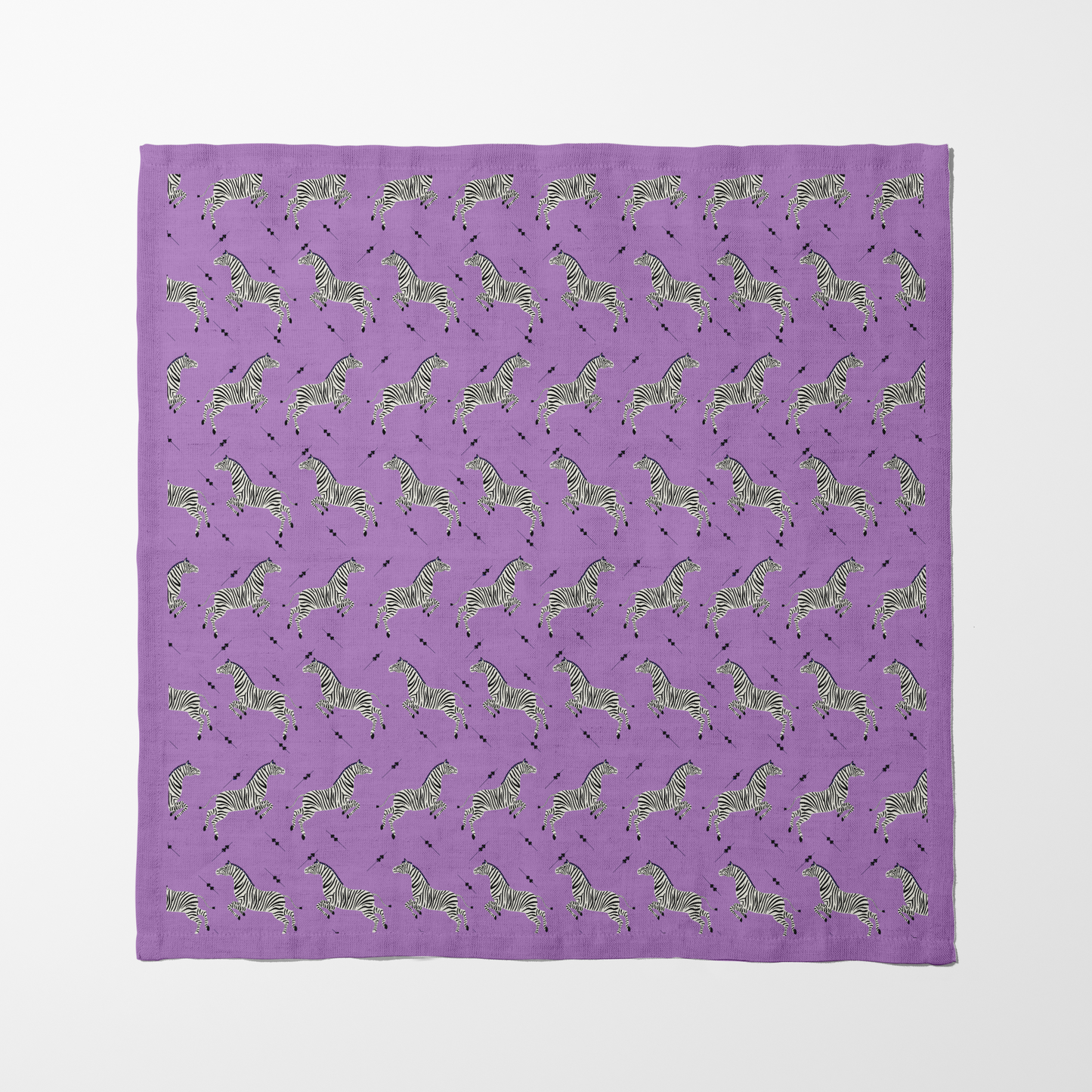 Leaping Zebras Napkin in Pretty Mauve - Lightweight Linen