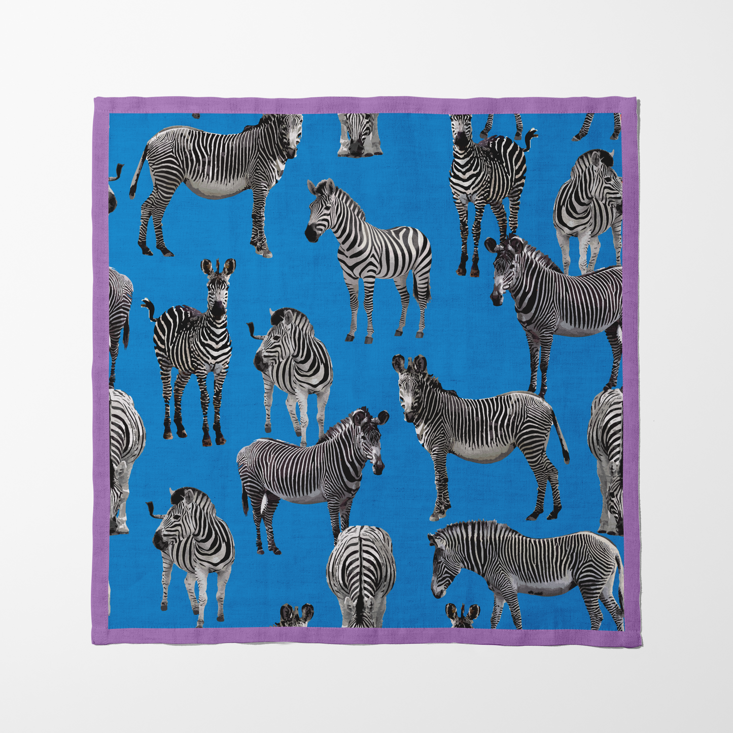 Zias Zebras Napkin in Cerulean Mauve