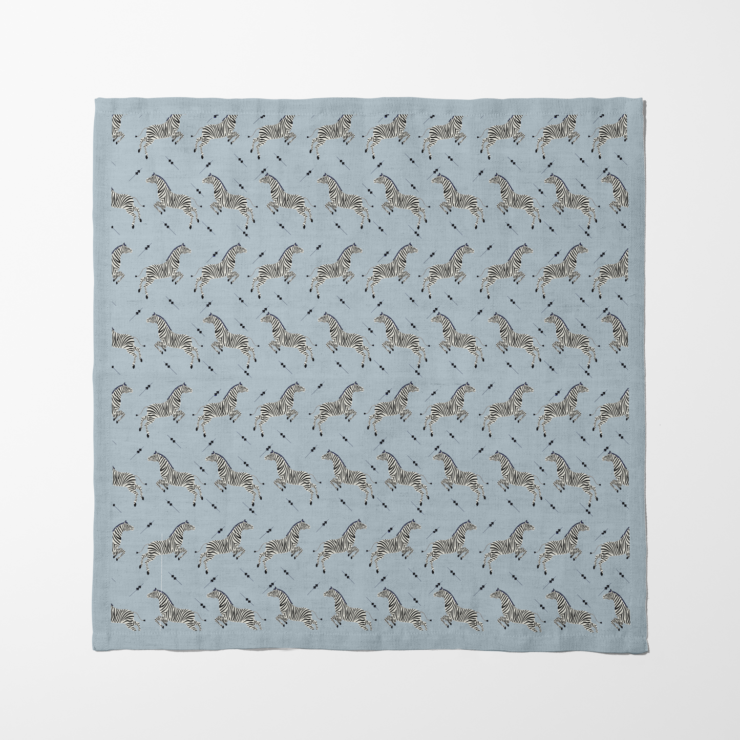 Leaping Zebras Napkin in Ice - Organic Cotton Voile
