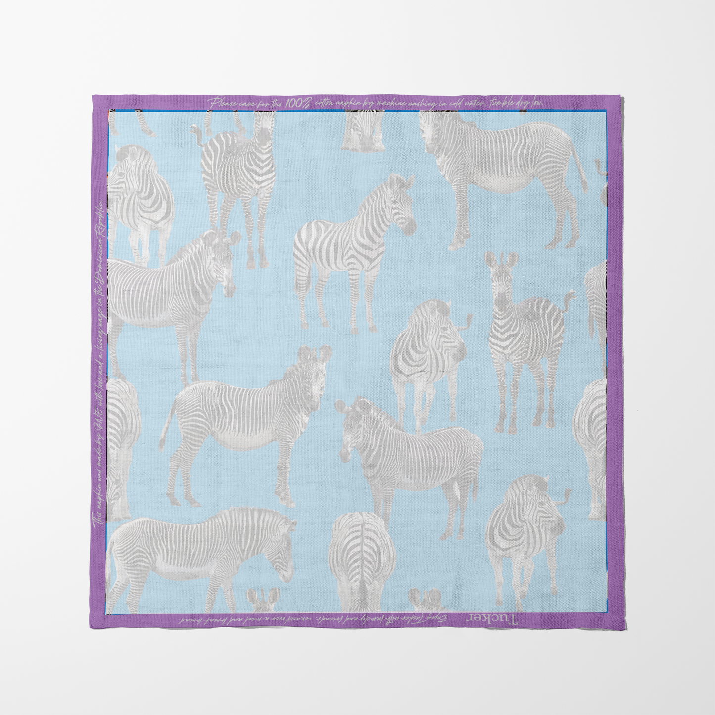 Zias Zebras Napkin in Cerulean Mauve