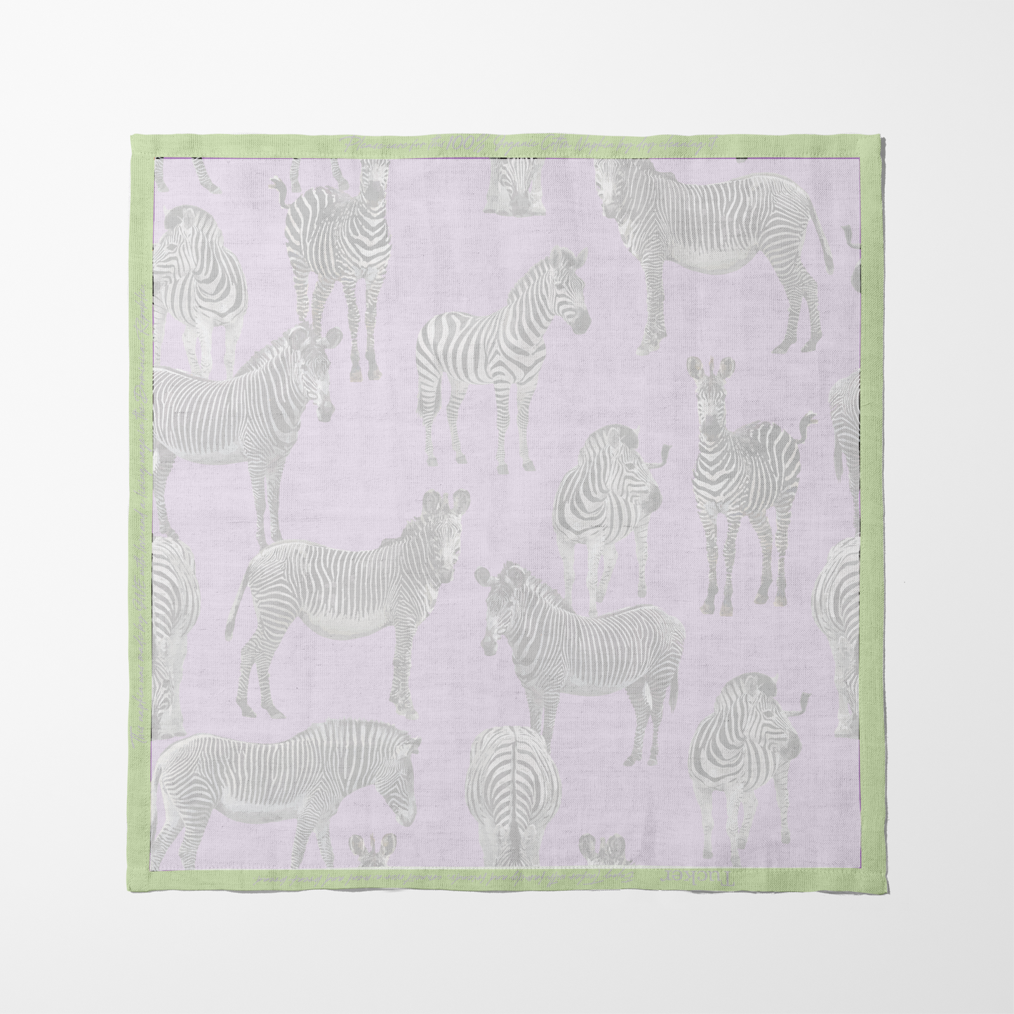 Zias Zebras Napkin in Mauve Lime in Organic Cotton Voile