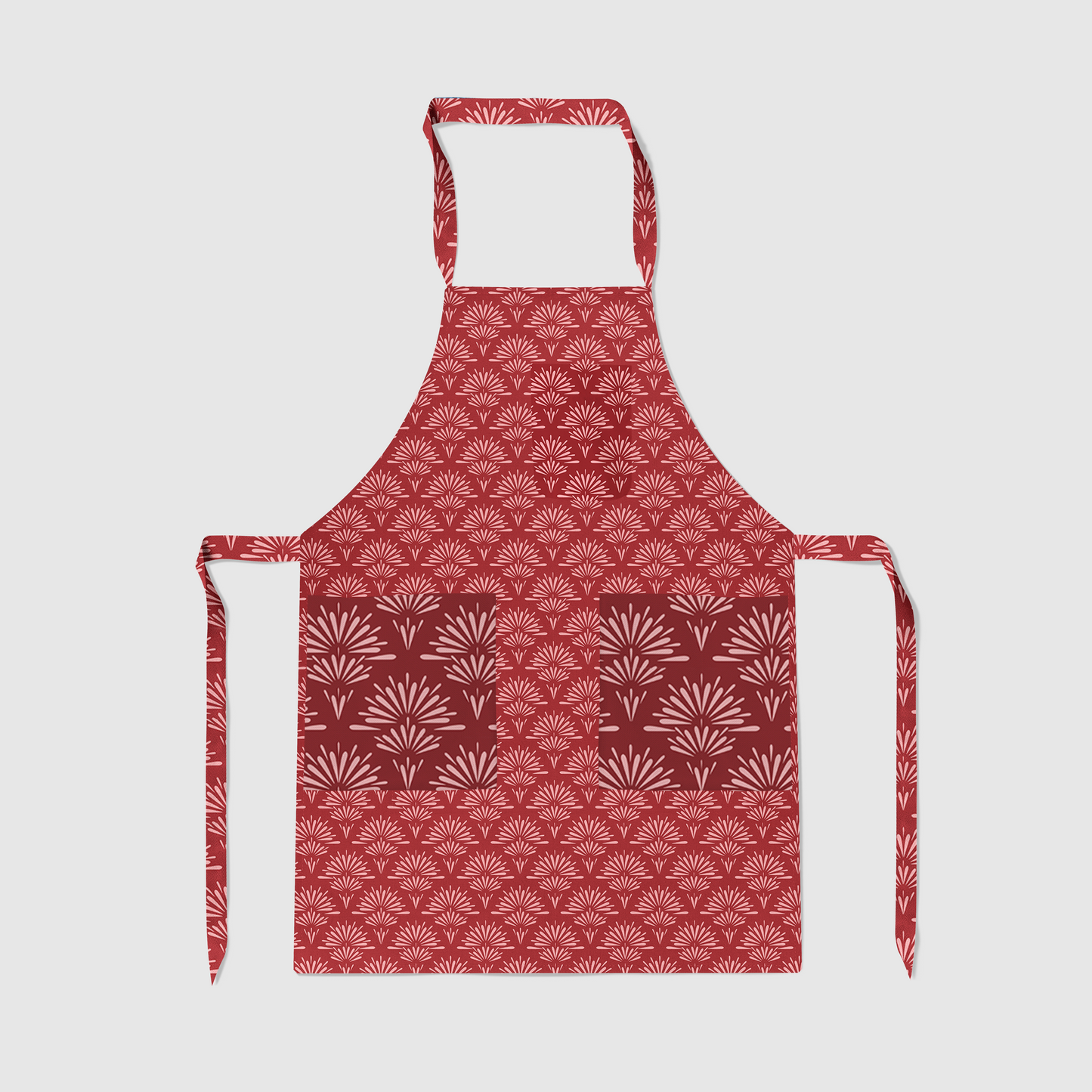 Heritage Full Chef Apron in Red in Mid Weight Cotton Twill