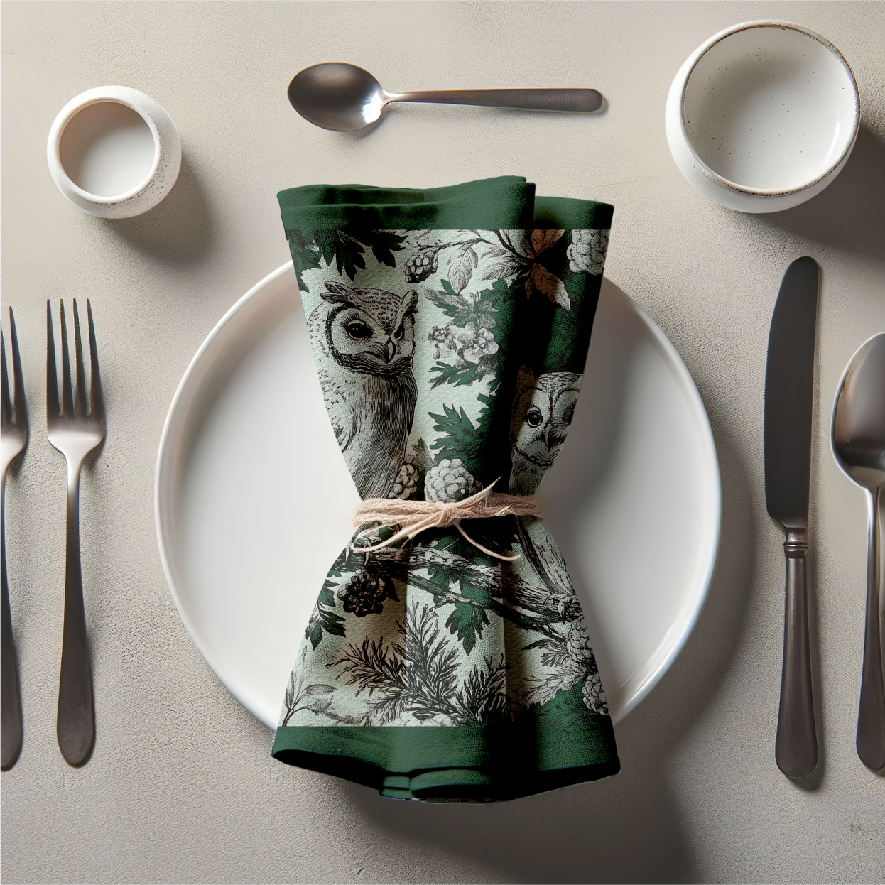 Woodland Perch Napkin in Forest