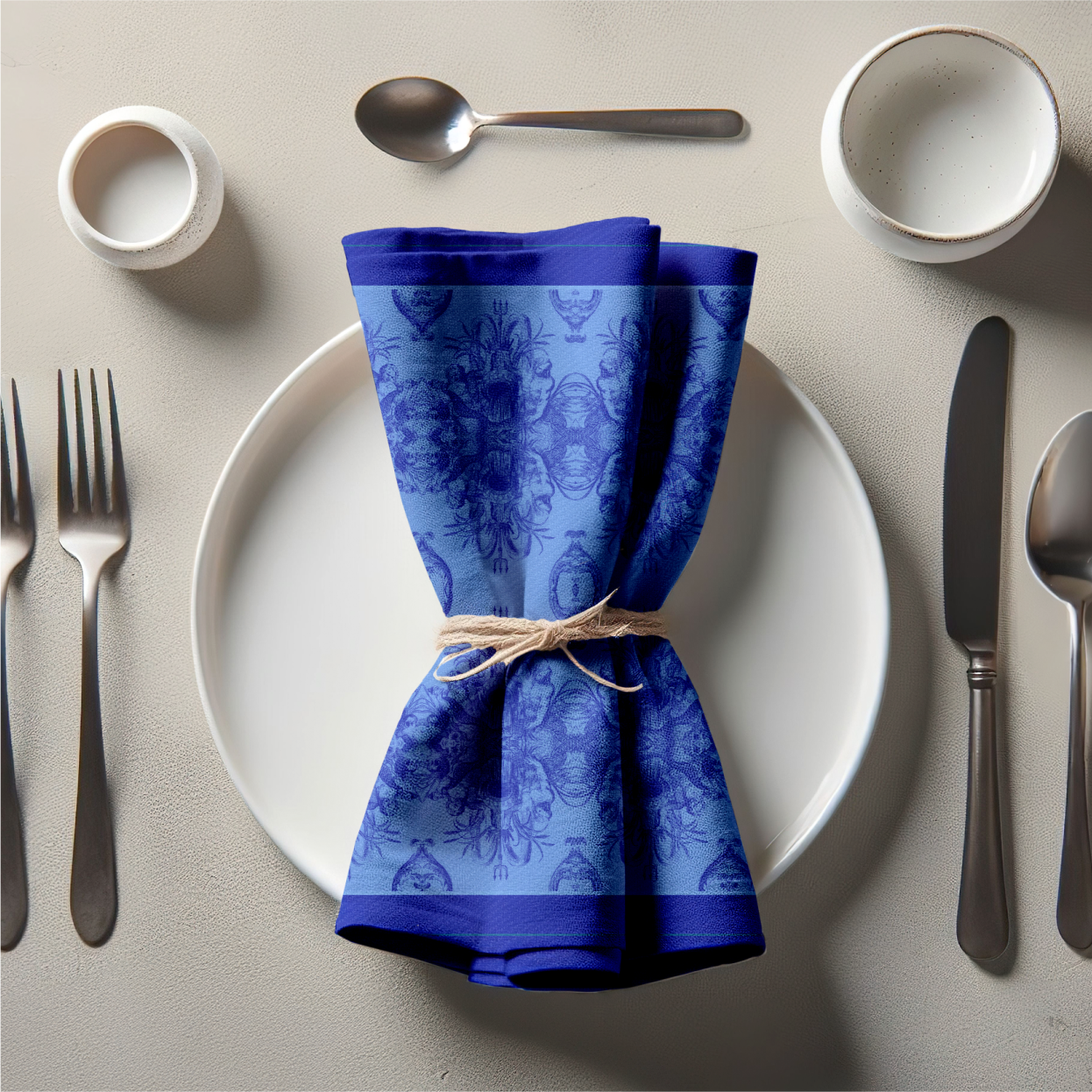 Neptune's Court Napkin in Sapphire Blue