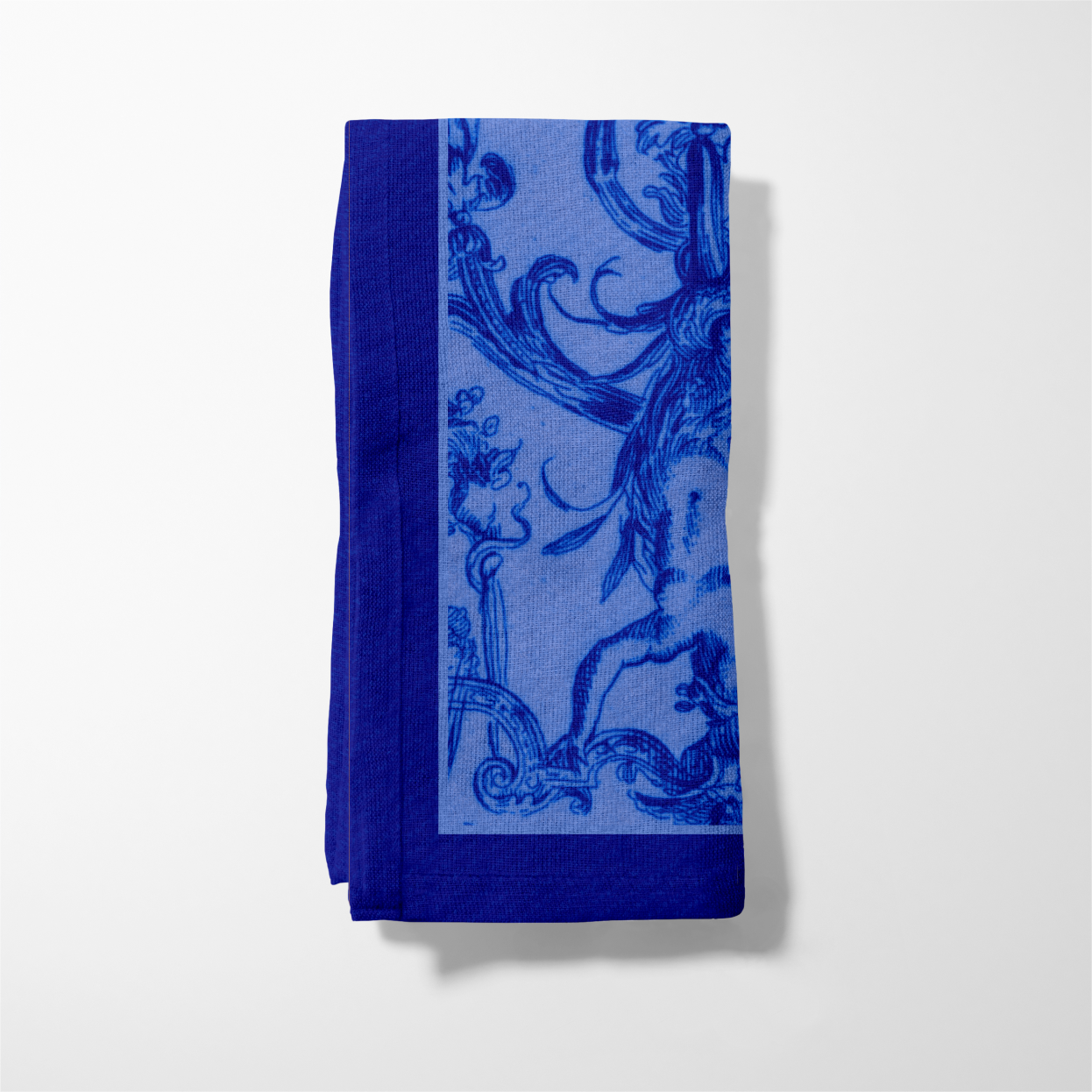 Sea Maiden Toile Napkin in Sapphire Blue
