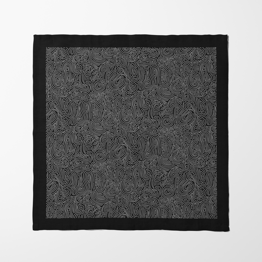 Dancing Dots-Modern Graphic Black and White Napkin