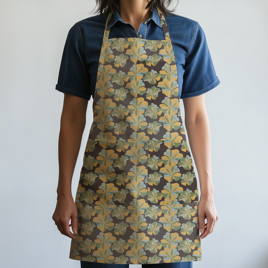 Tropical Cayena Full Chef Apron in Brown in Mid Weight Cotton Twill