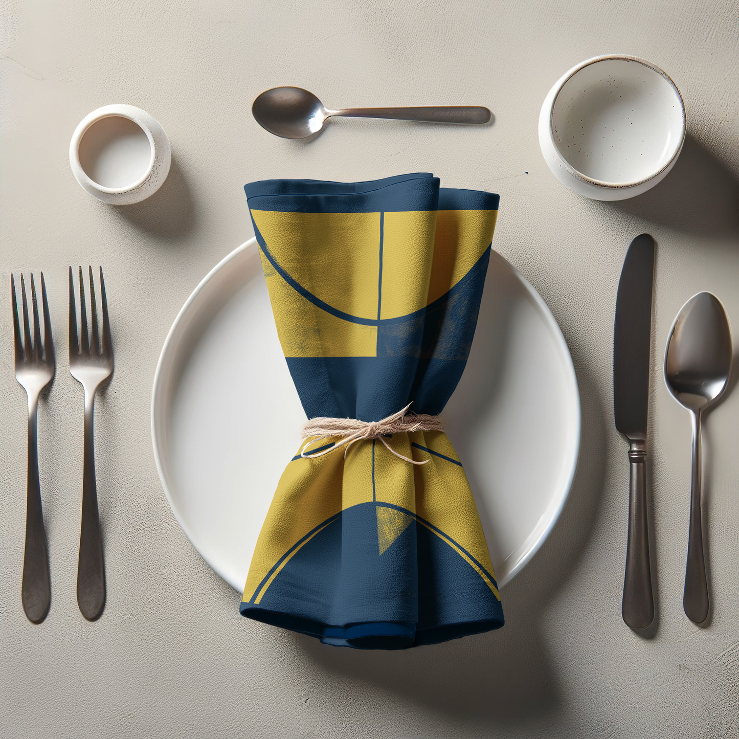 Maize and Blue Basketball Napkin