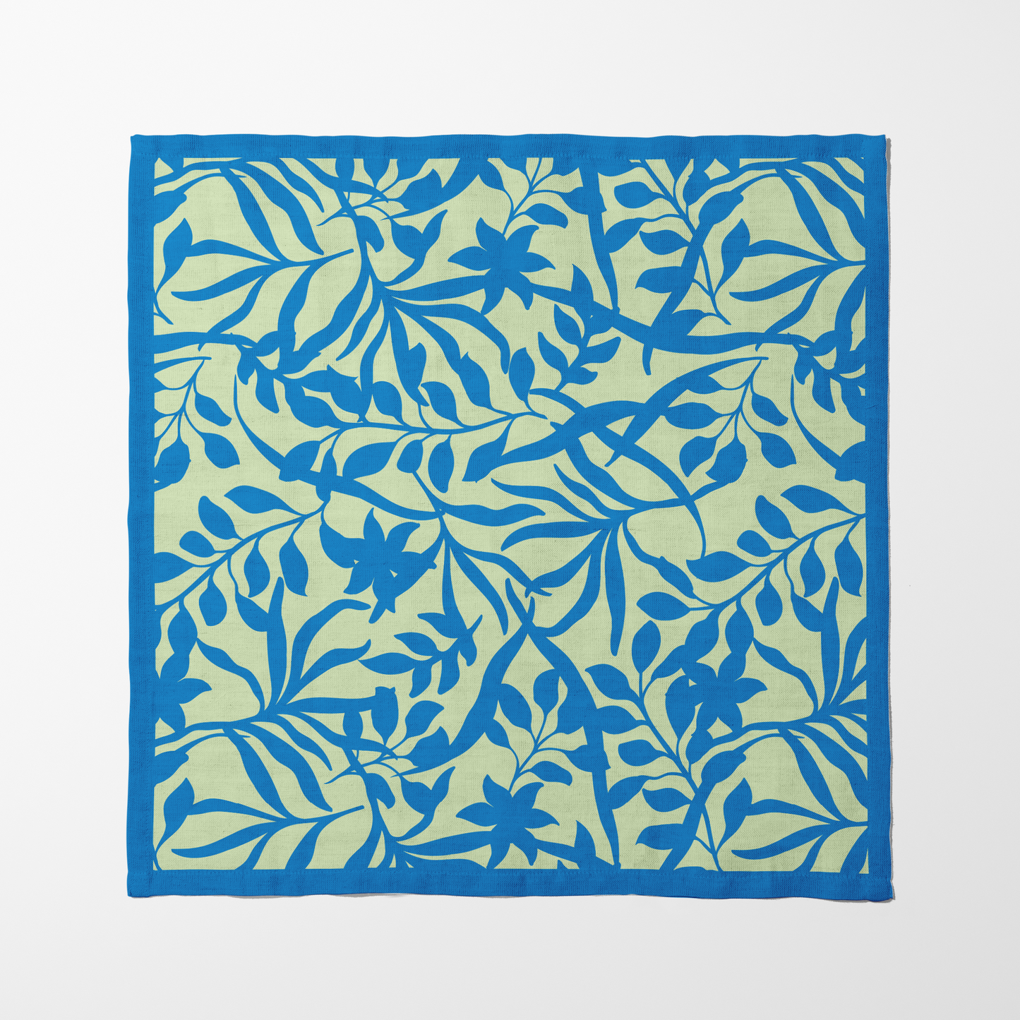Figi Floral Napkin in Cerulean Lime - Organic Cotton Voile