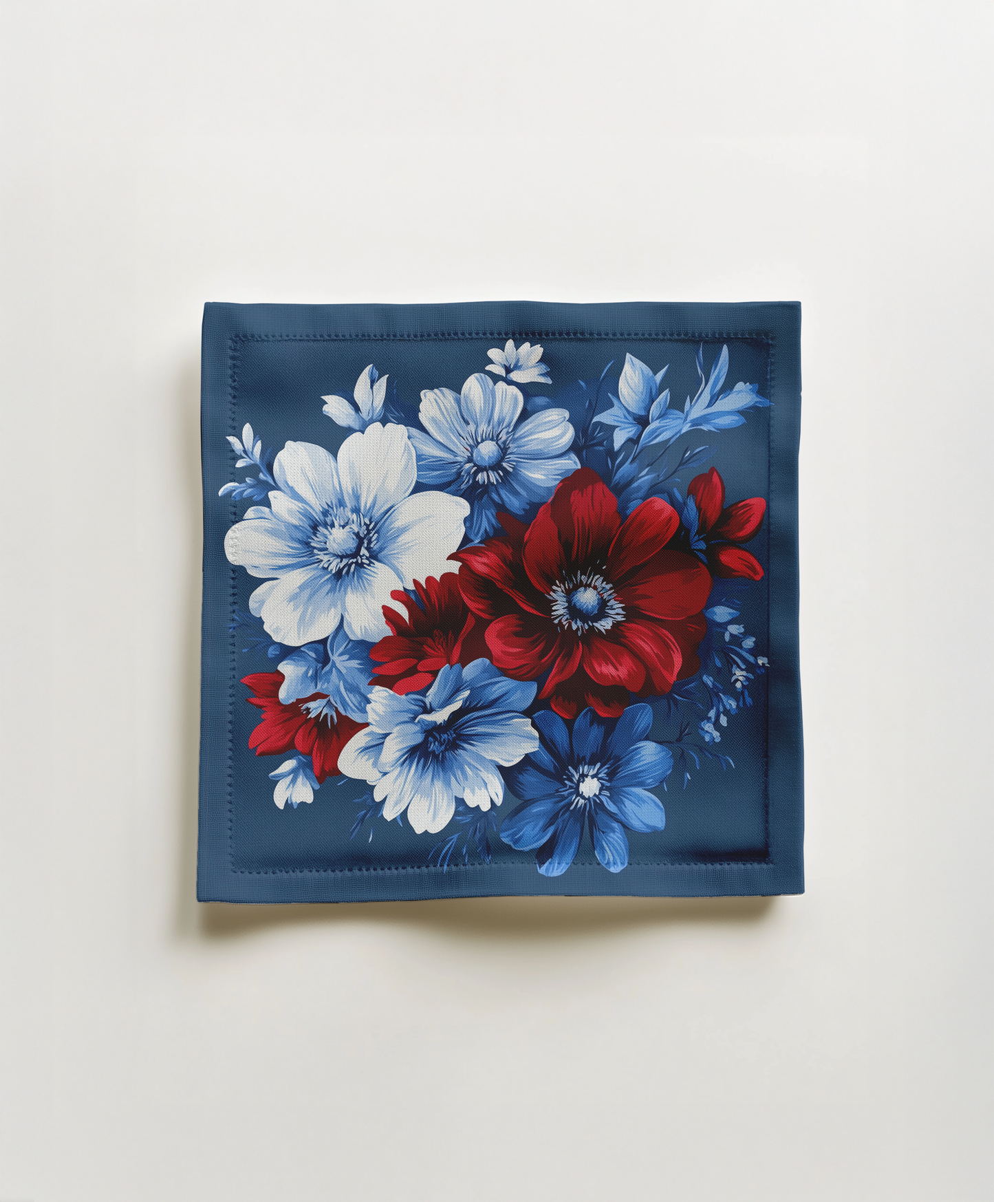 Red, White & Bloom Cocktail Napkin