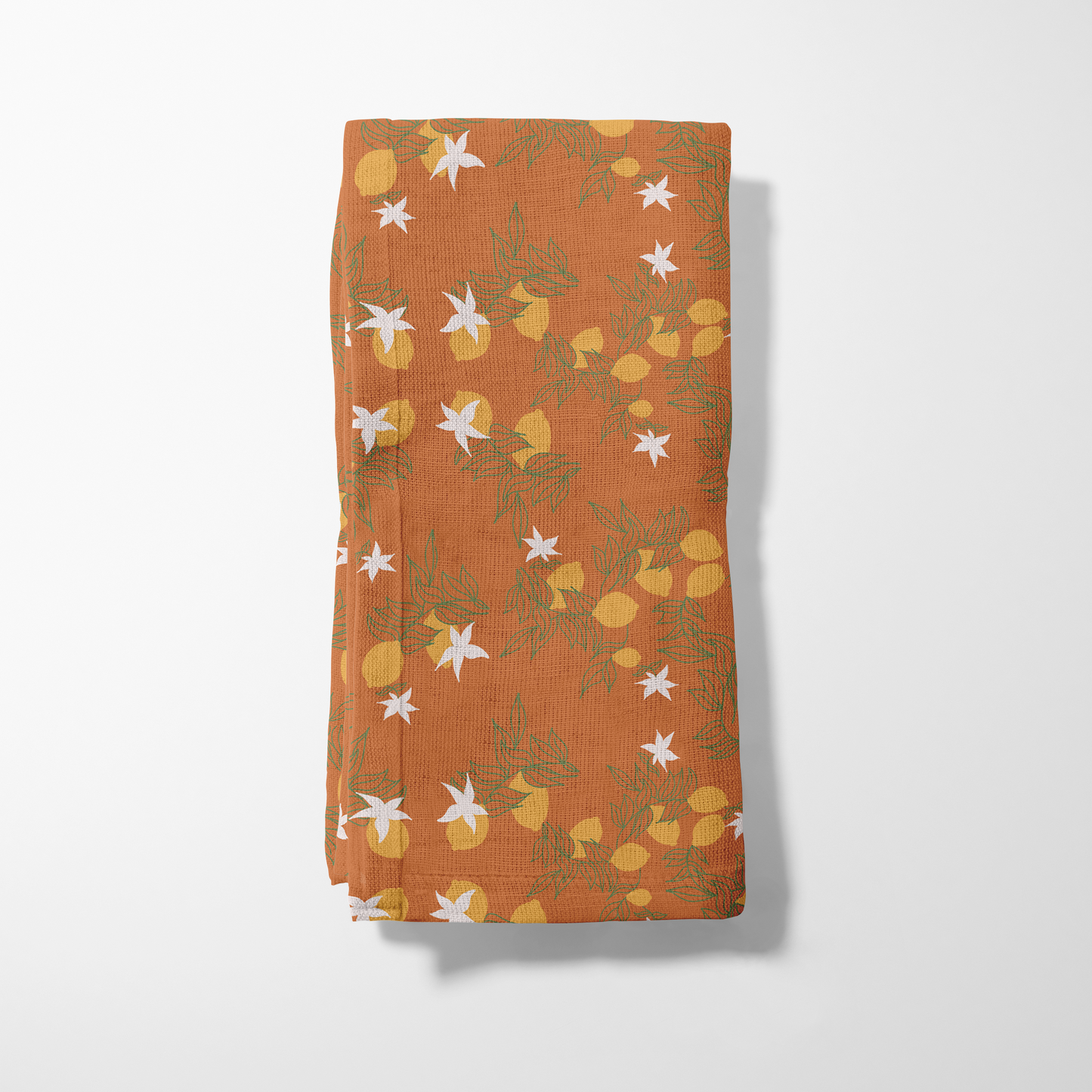 Lemon Flower Napkin in Orange
