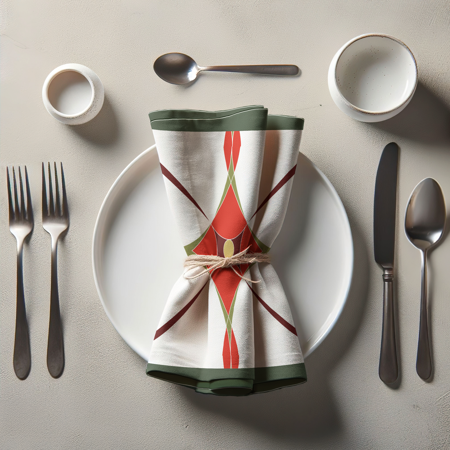 Mini Holiday Abstract Napkin in Red
