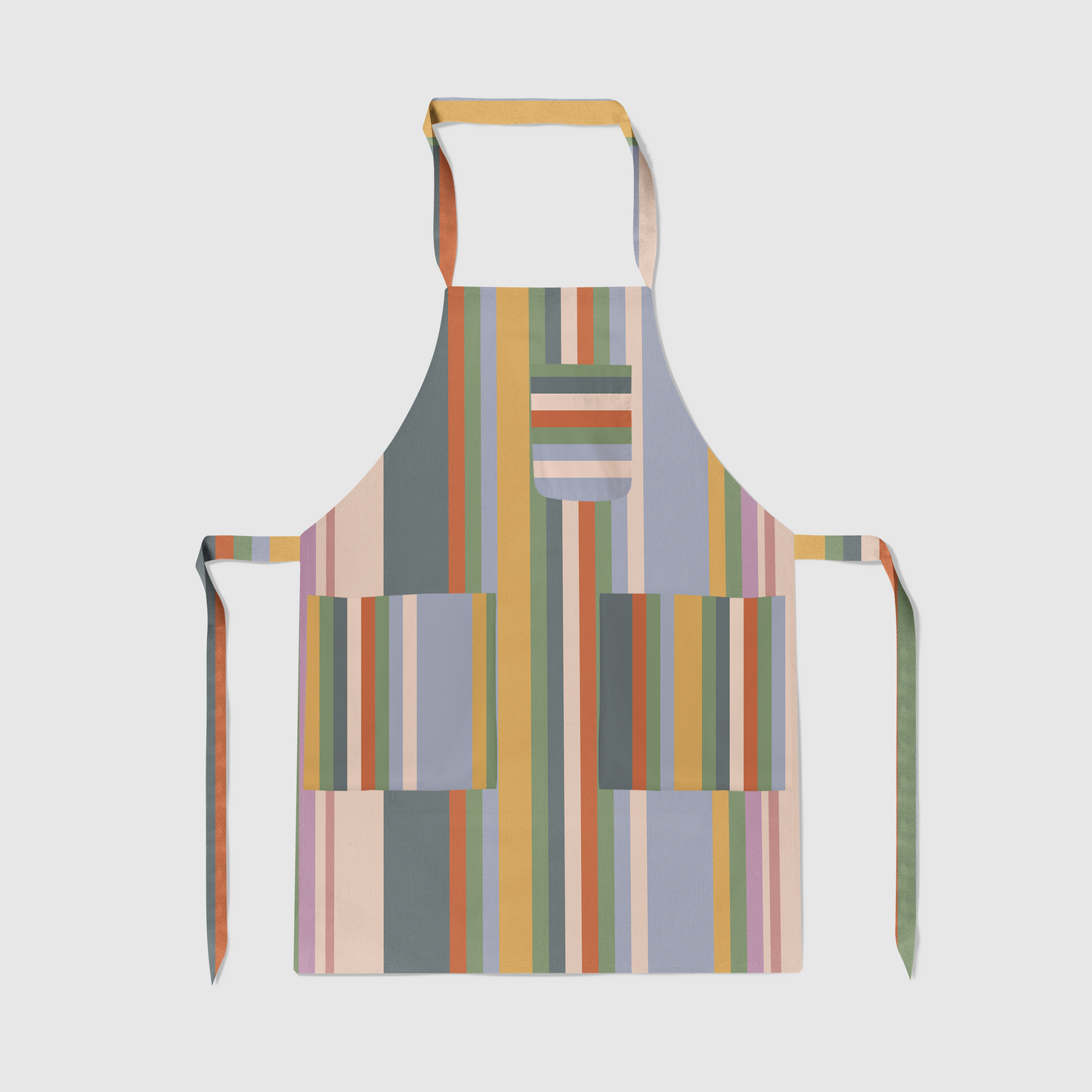 Sweet Stripes Full Chef Apron in Mid Weight Cotton Twill