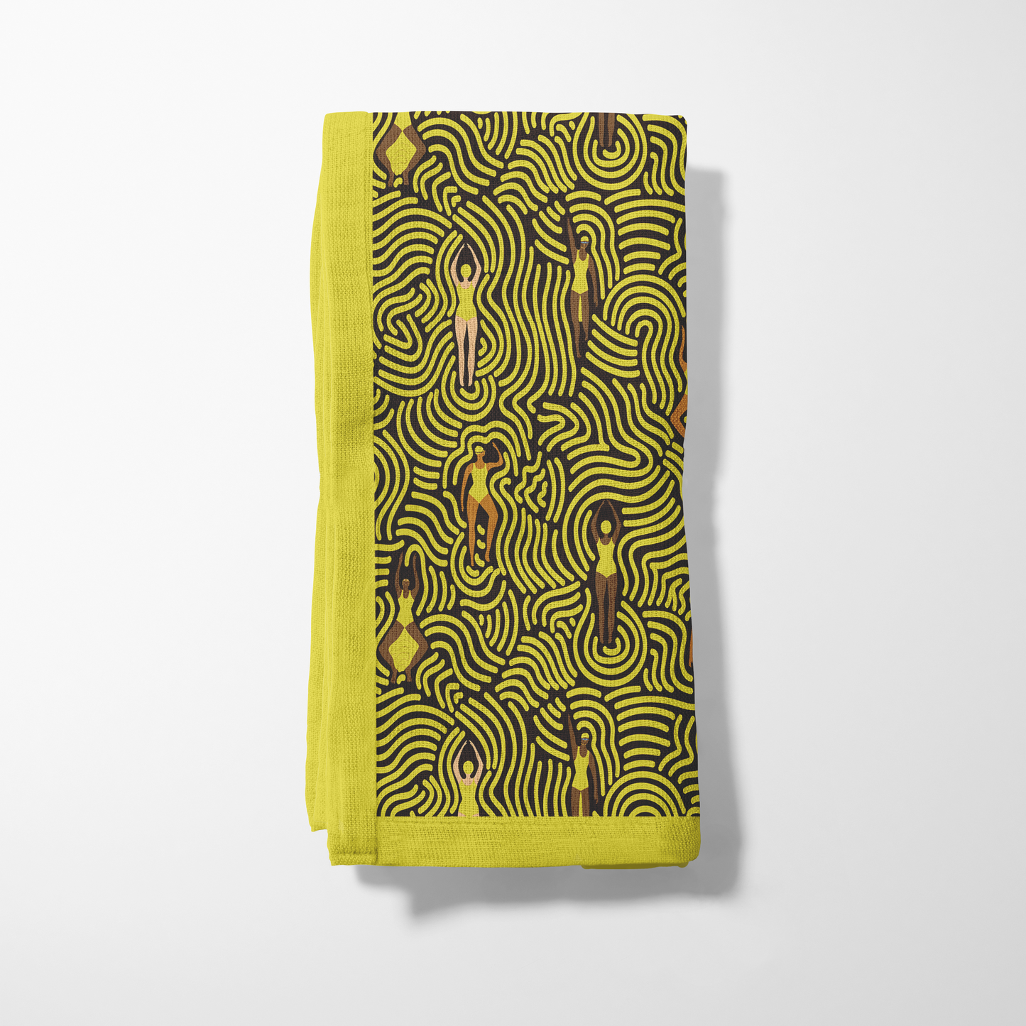 Swimmers in Summer Napkin in Yellow
