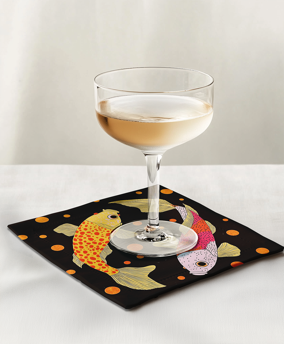 Twin Fish Cocktail Napkin