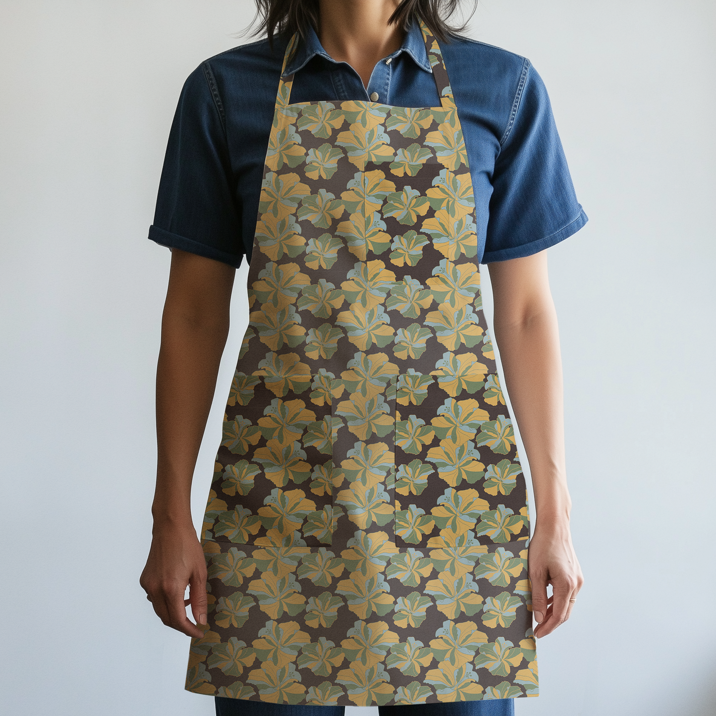 Tropical Cayena Full Chef Apron in Brown