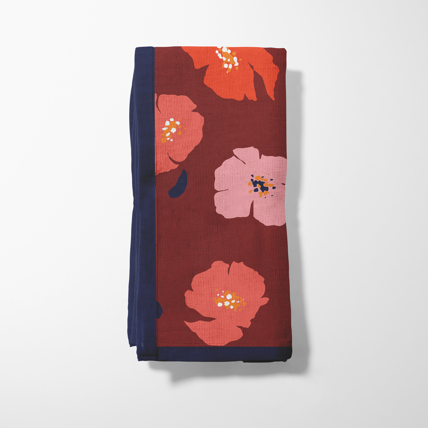 Crimson Poppies Napkin in Organic Cotton Voile