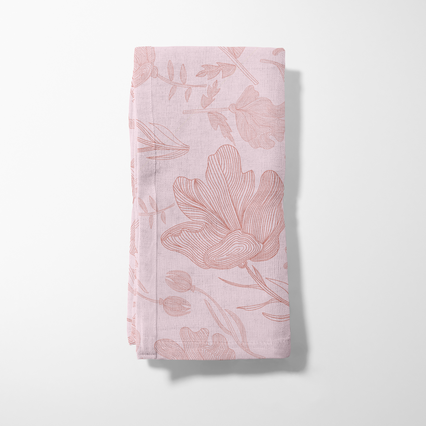 Summer Flowers Napkin in Light Pink