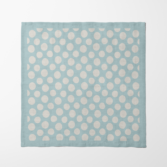 Drifting Dots Napkin in Light Blue in Lightweight Linen