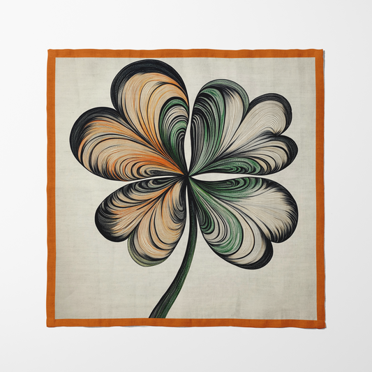 Four Leaf Clover Napkin in Orange