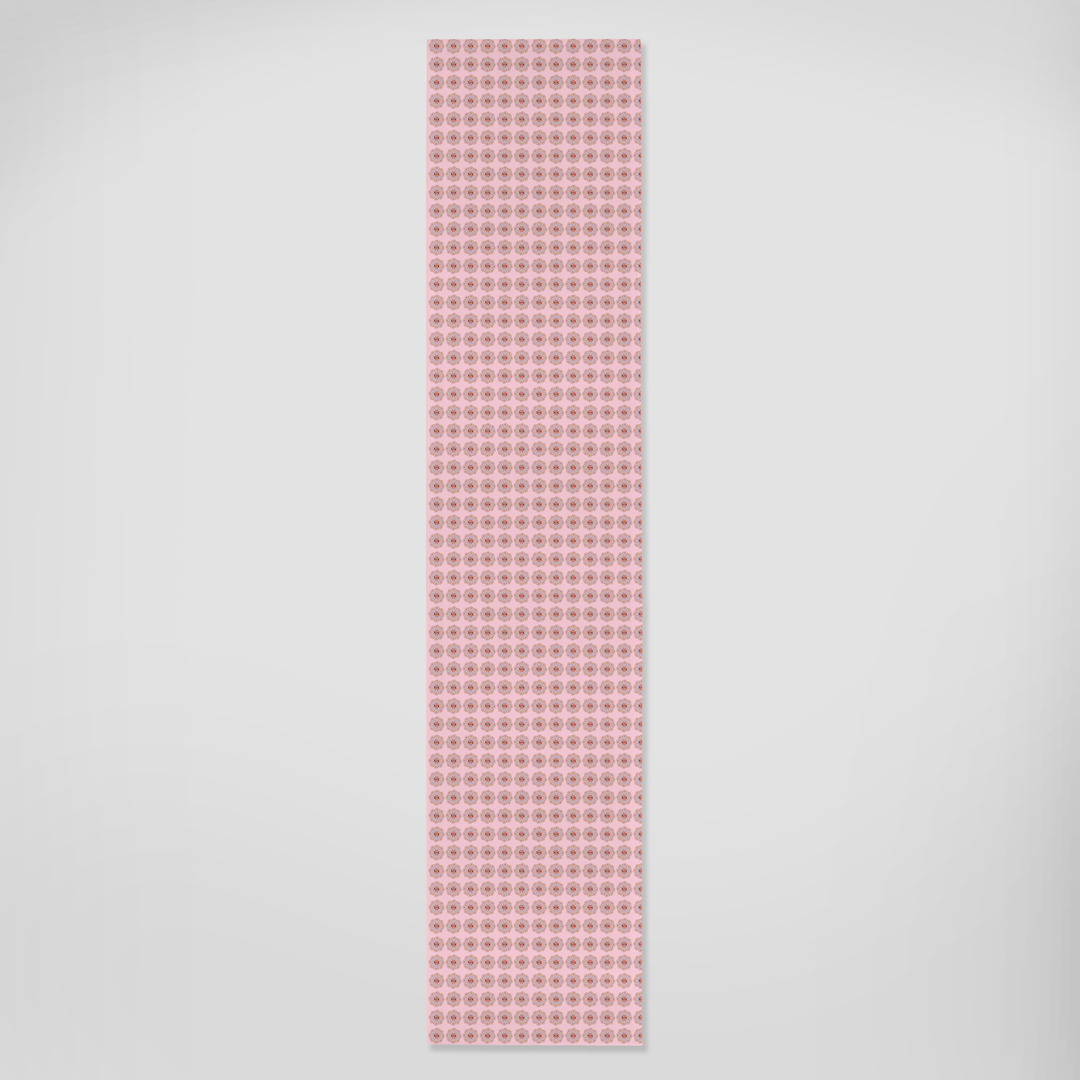 Table Runner in Doodle Medallion in Light Pink in Lightweight Linen