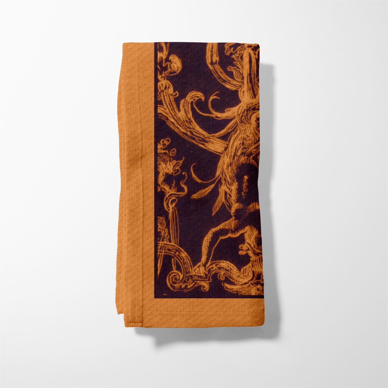 Sea Maiden Toile Napkin in Burnt Ochre