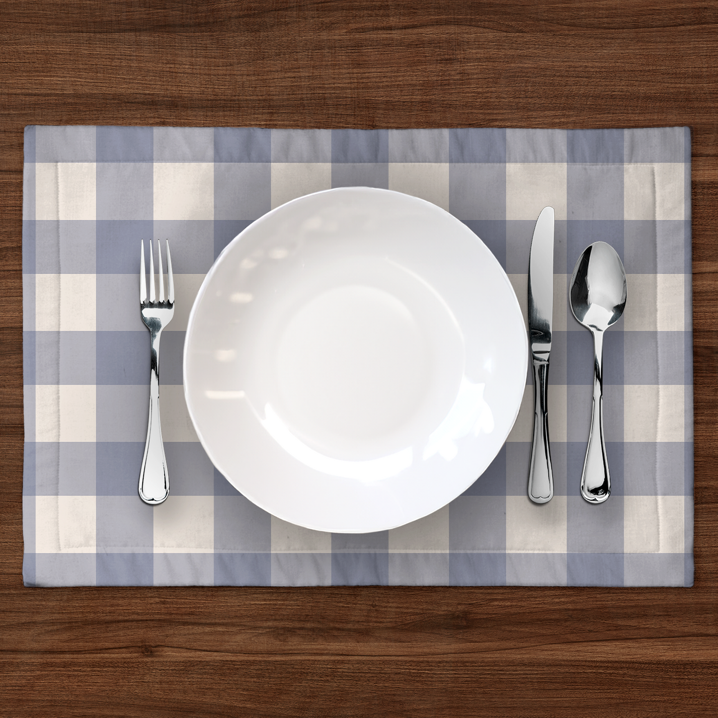 ONE Large Gingham Placemat - Boat in Lightweight Linen