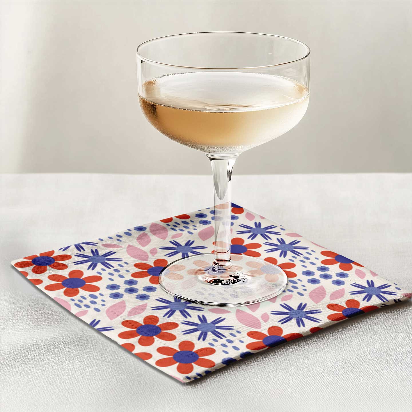 Fourth of July Cocktail Napkin in Lightweight Linen