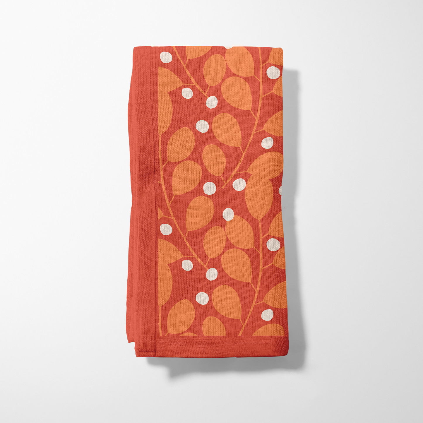 Branches + Dots Napkin — Lightweight Linen Orange
