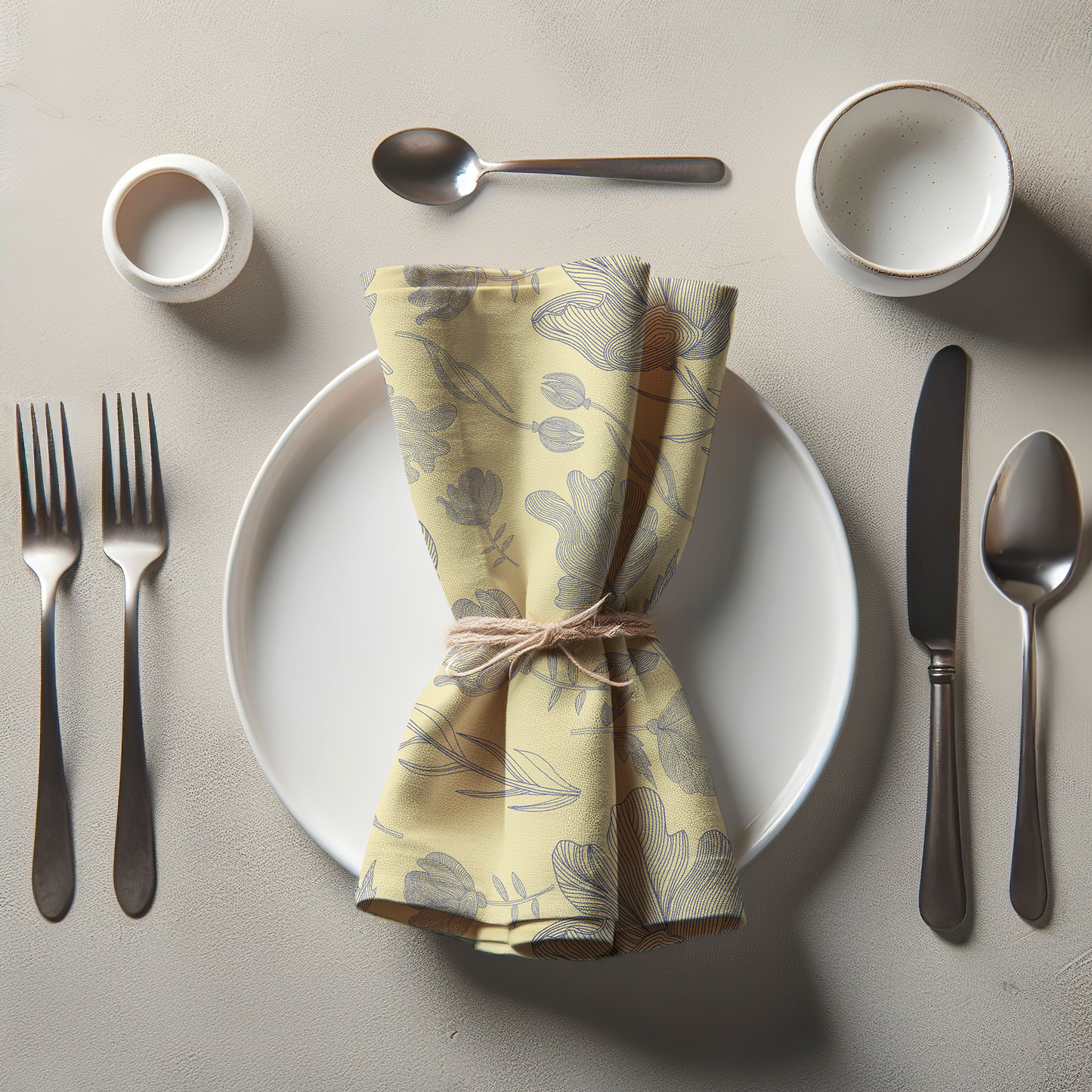 Summer Flowers Napkin in Light Yellow