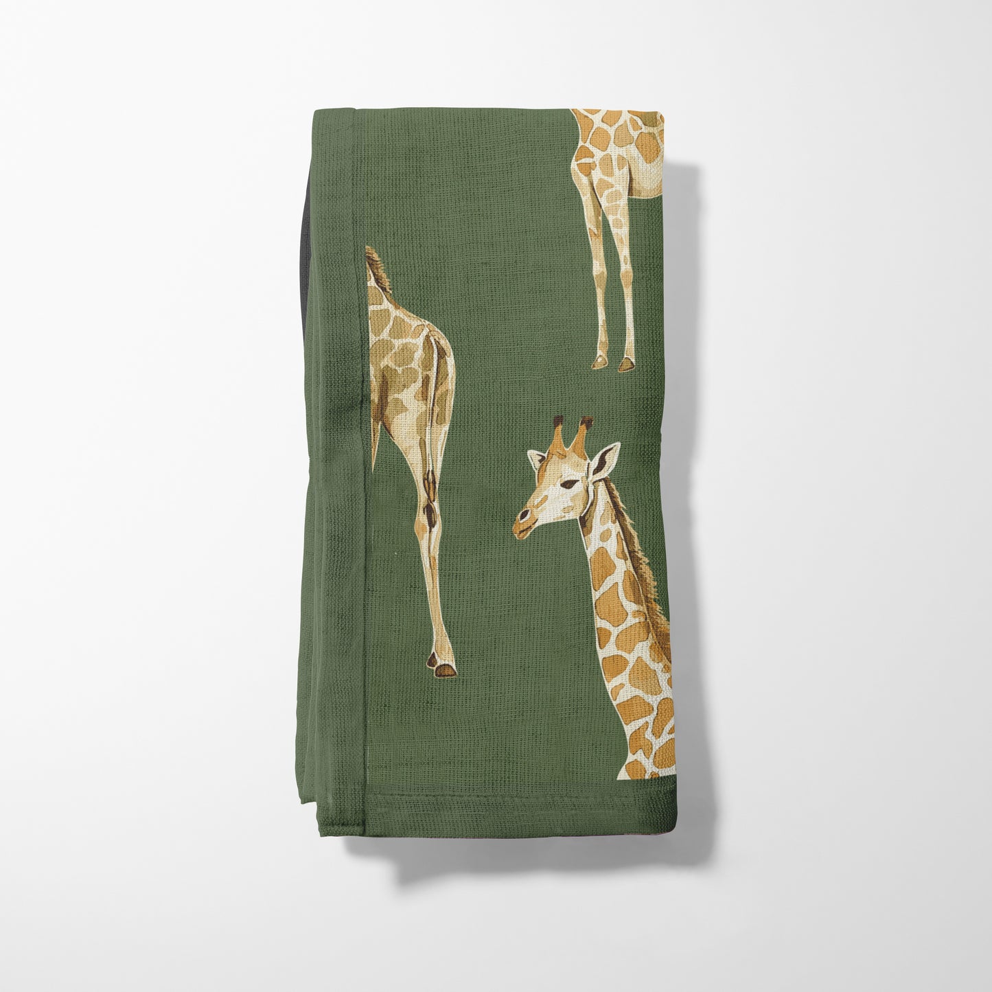 Napkin - Giraffe in Dark Moss