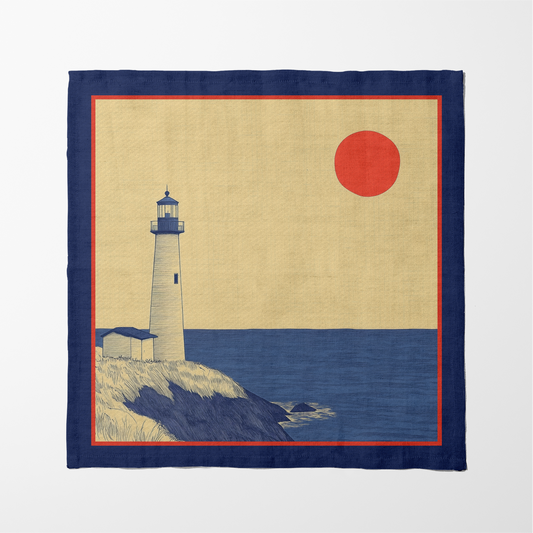 Lighthouse Napkin in Midnight Sun