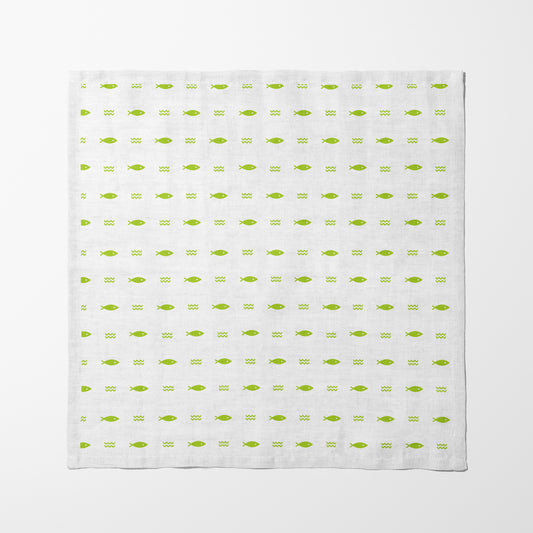 Fish and Waves Napkin in Green