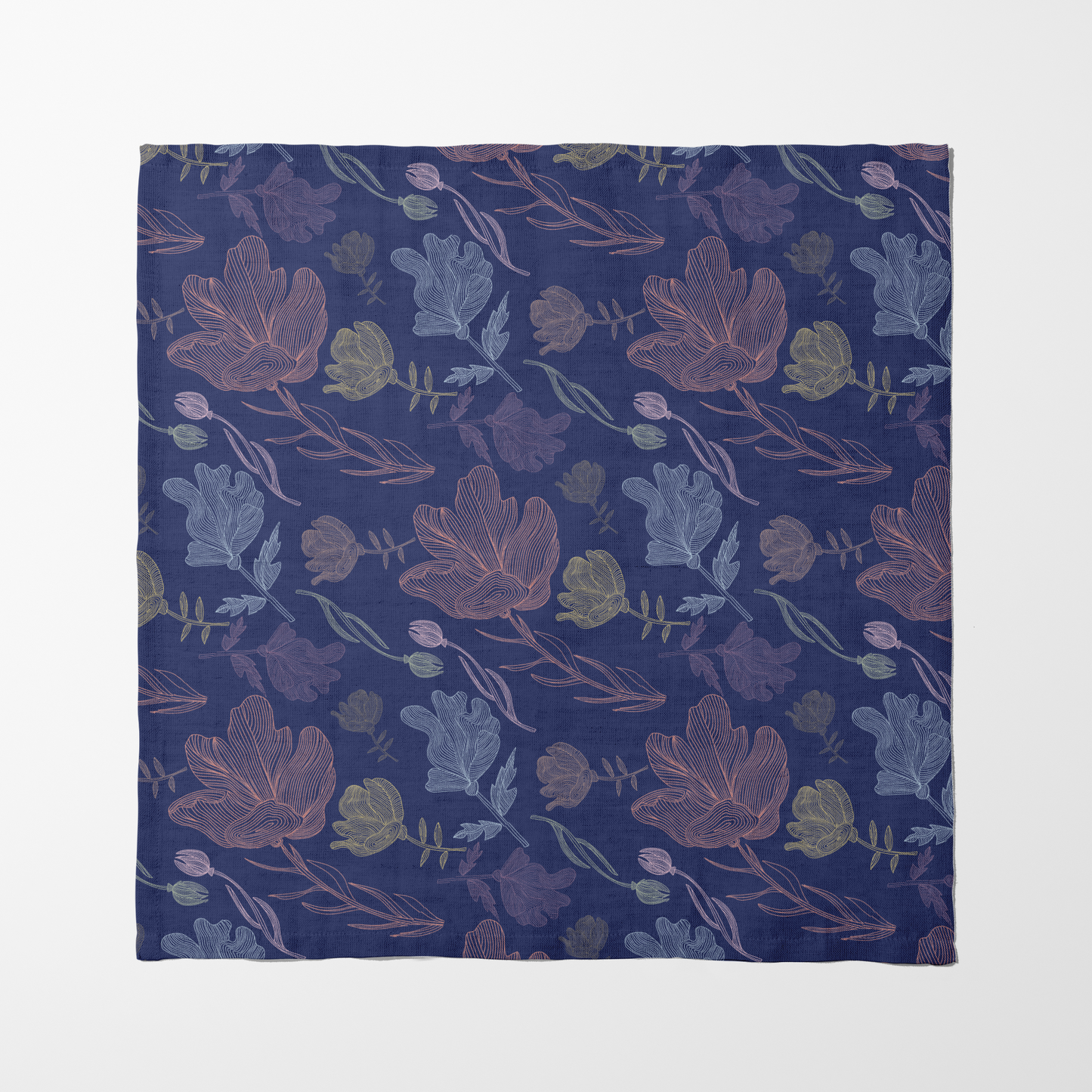 Summer Flowers Napkin in Blue