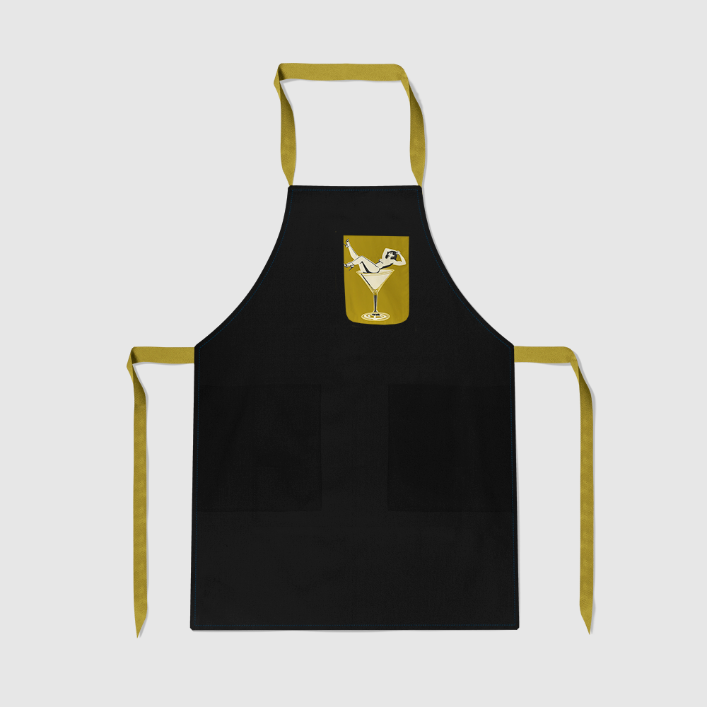 Cheers Darling Apron in Martini