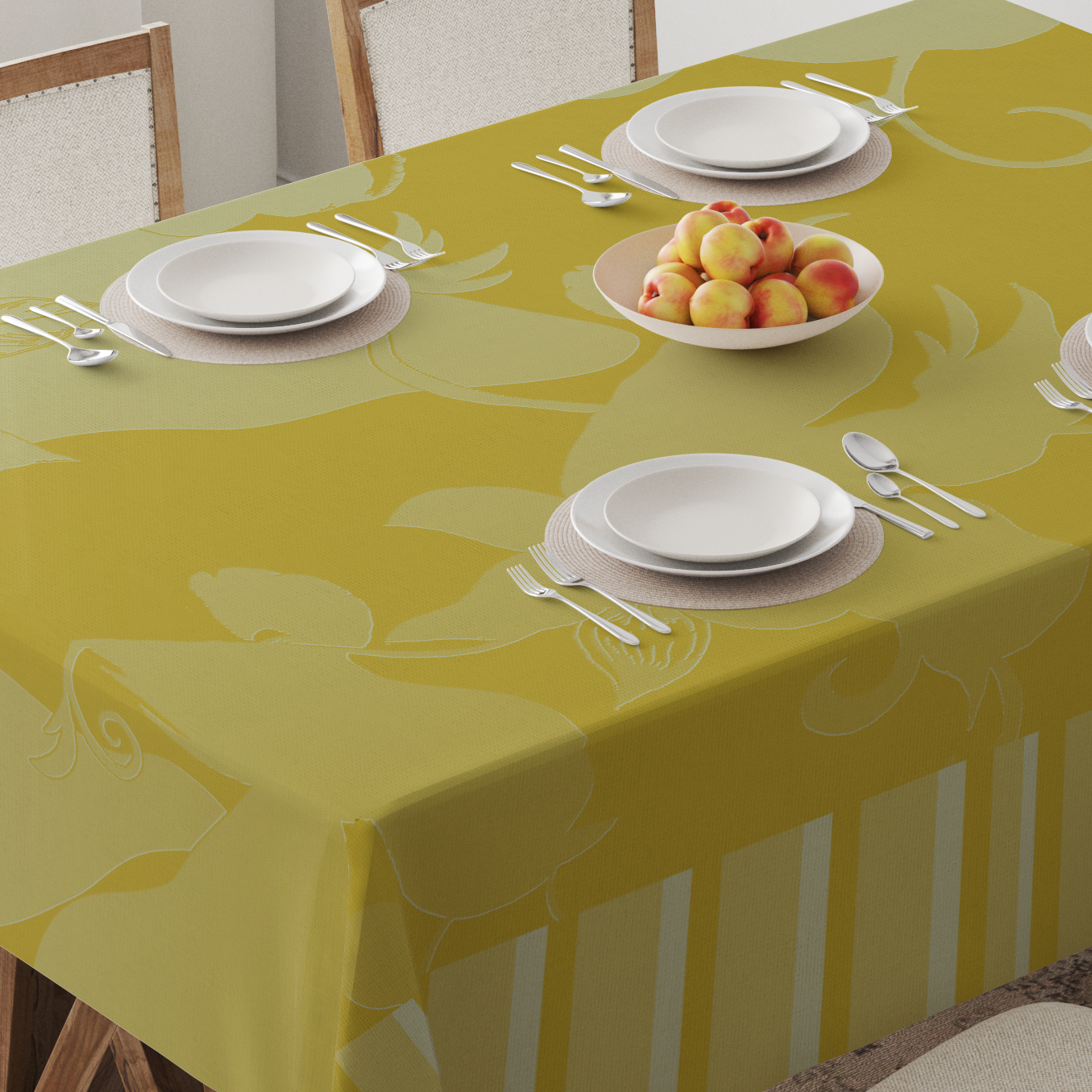 Tropical Paissage Tablecloth in Yellow