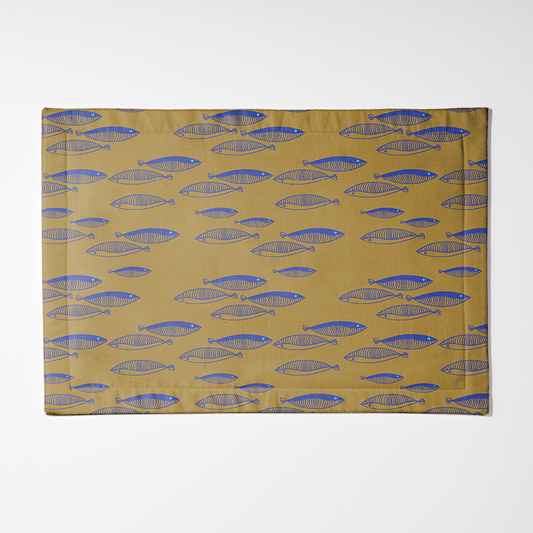 Fish Placemat in Orange & Blue