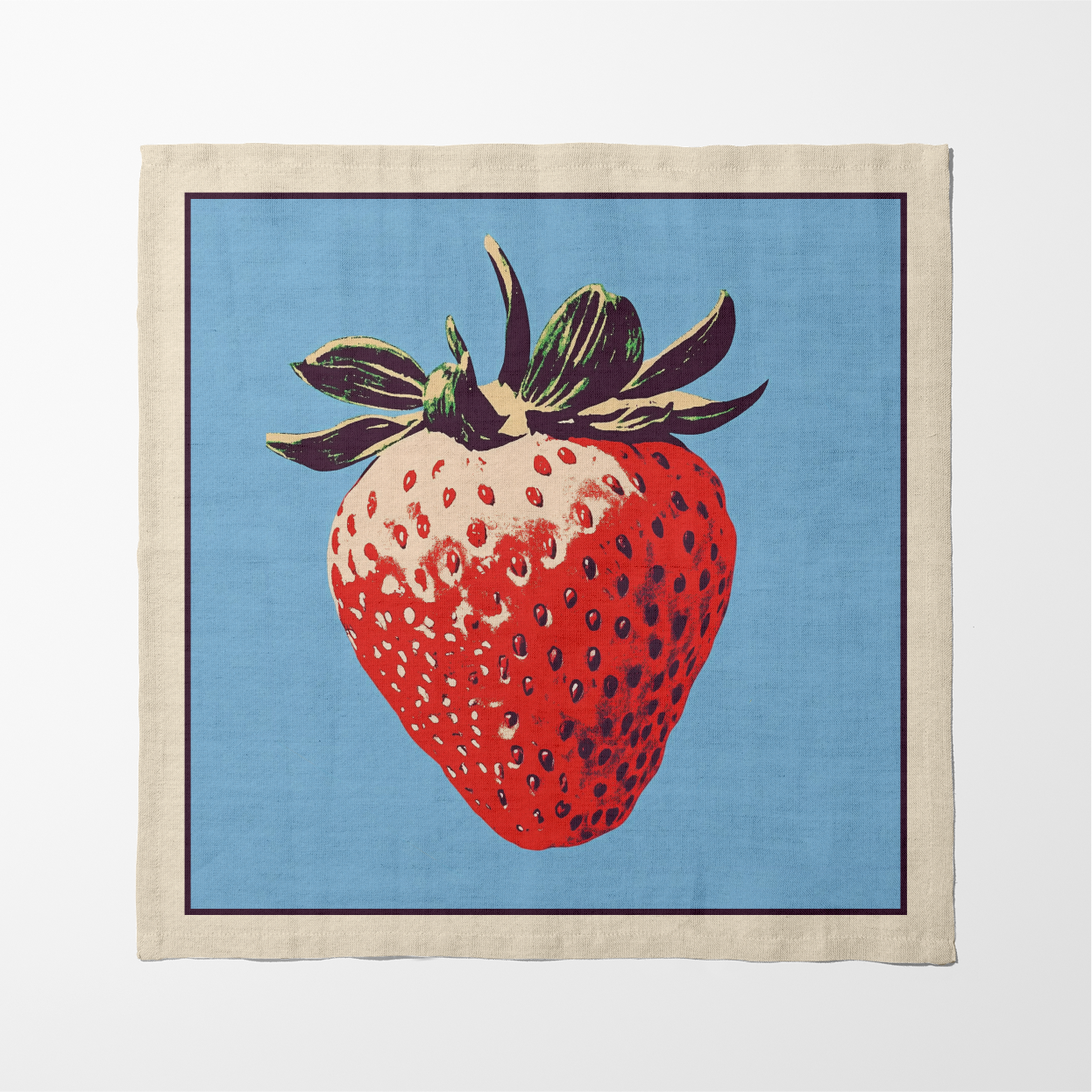 Spring Strawberry Napkin in Cream