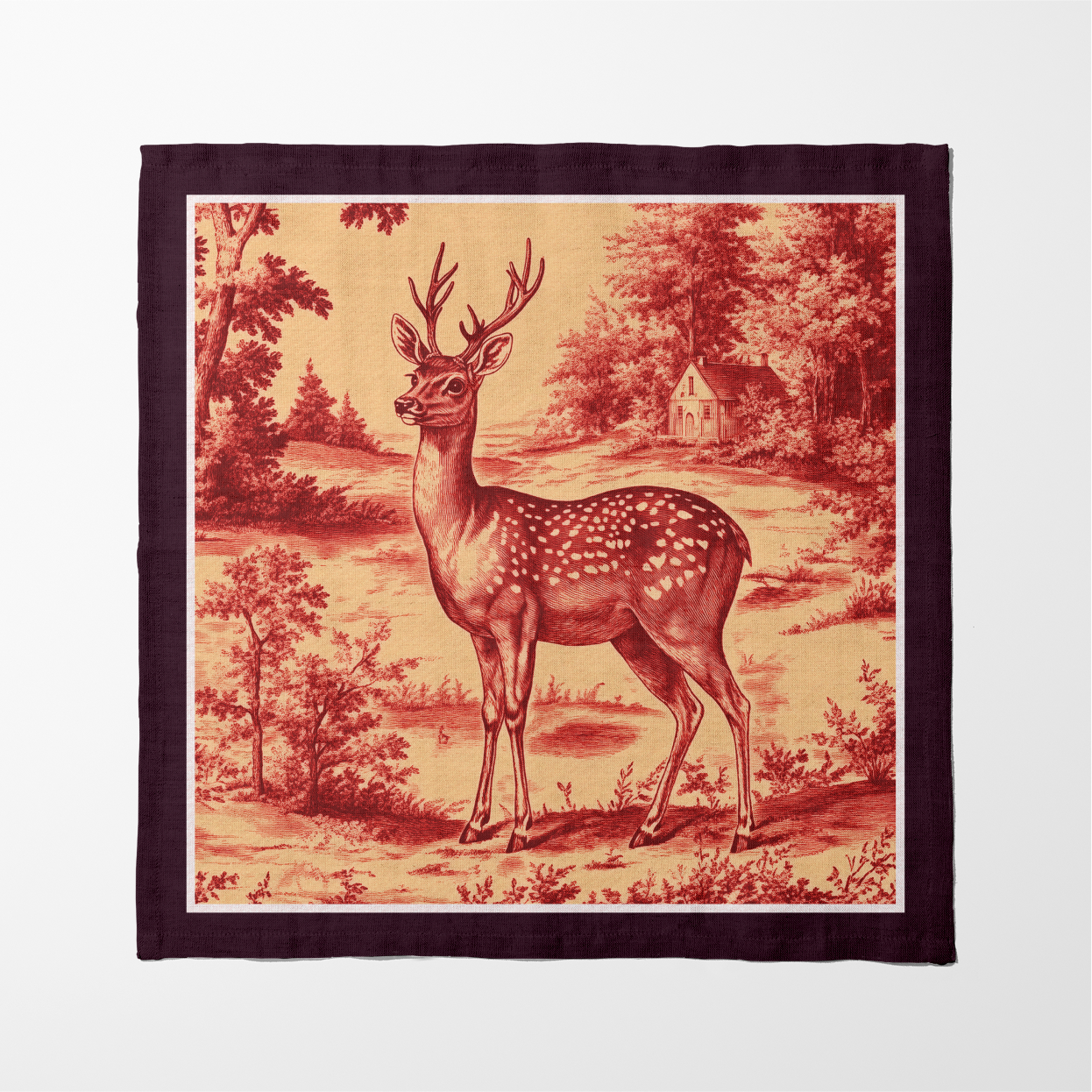 Deer Toile Napkin in Ember