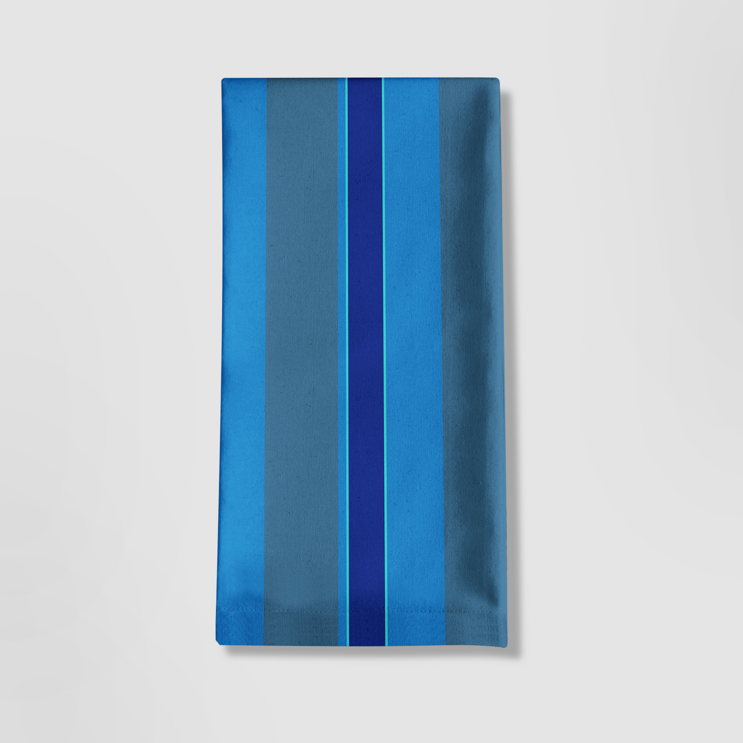 Candy Stripes Tea Towel in Super Blue in Mid Weight Cotton Twill