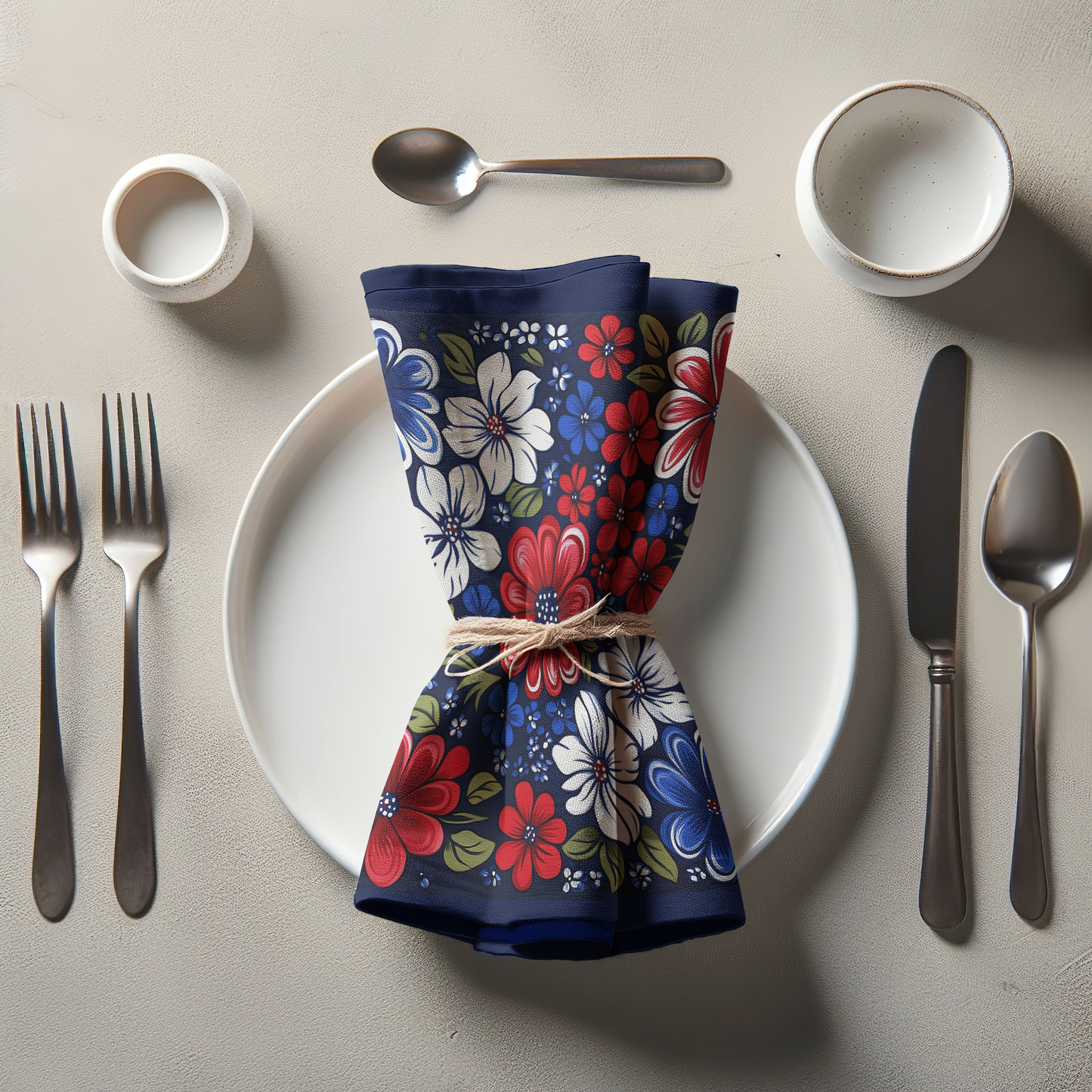 Red, White & Bloom Floral Napkin