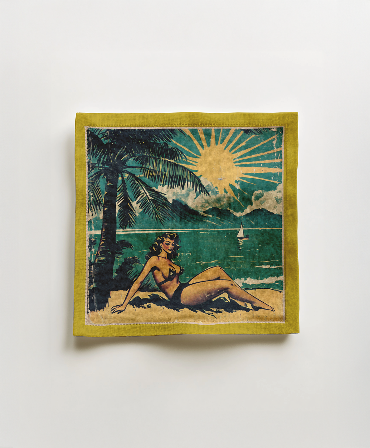 Vintage Vacation Cocktail Napkin in Sandy