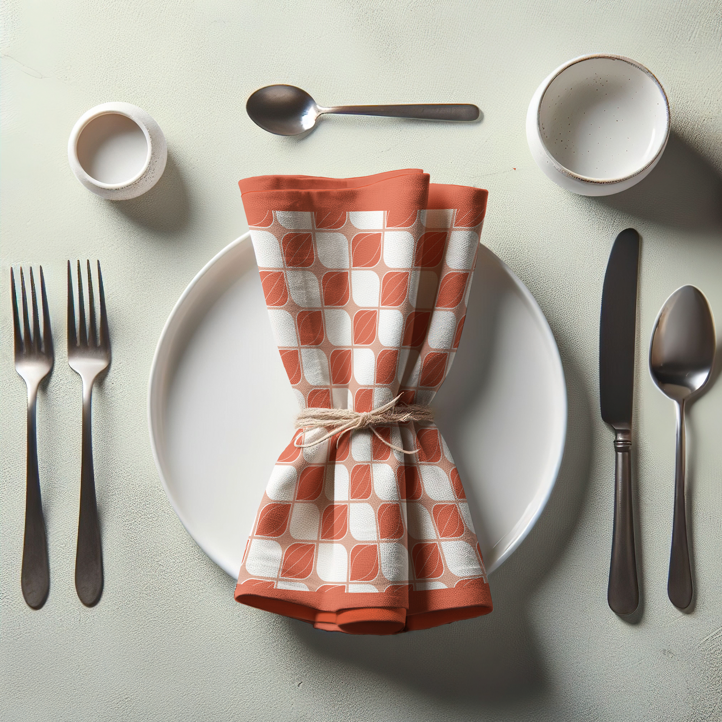 Retro Bloom Napkin in Orange