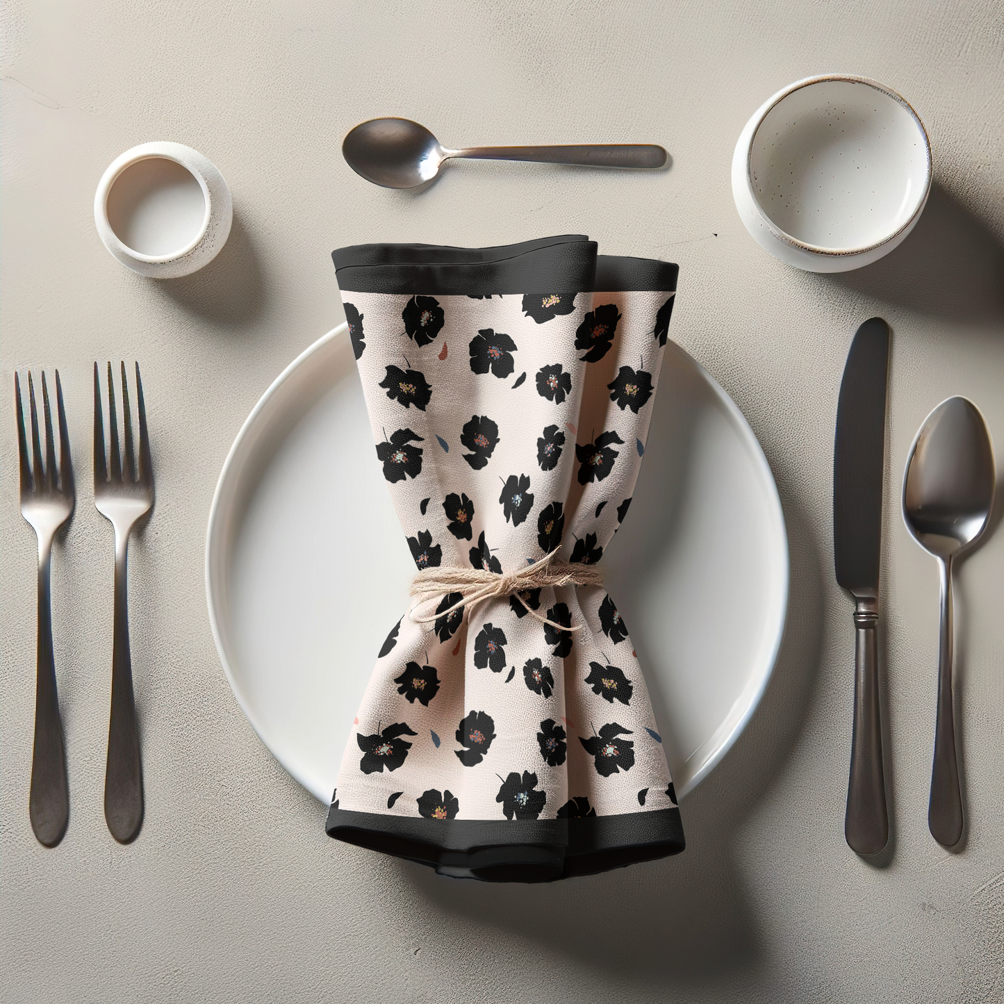 Ivory Poppies Napkin
