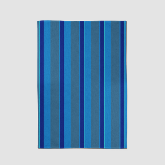 Candy Stripes Tea Towel in Super Blue