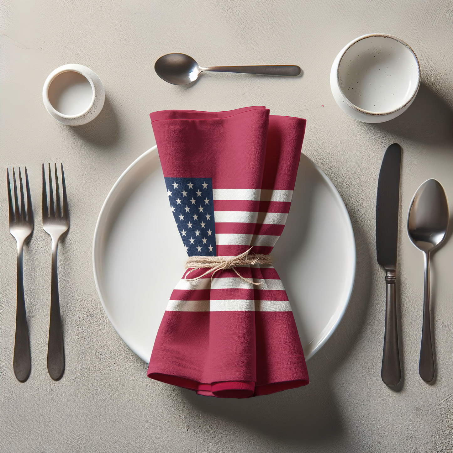 ONE Globe Napkin - America in Organic Cotton Voile